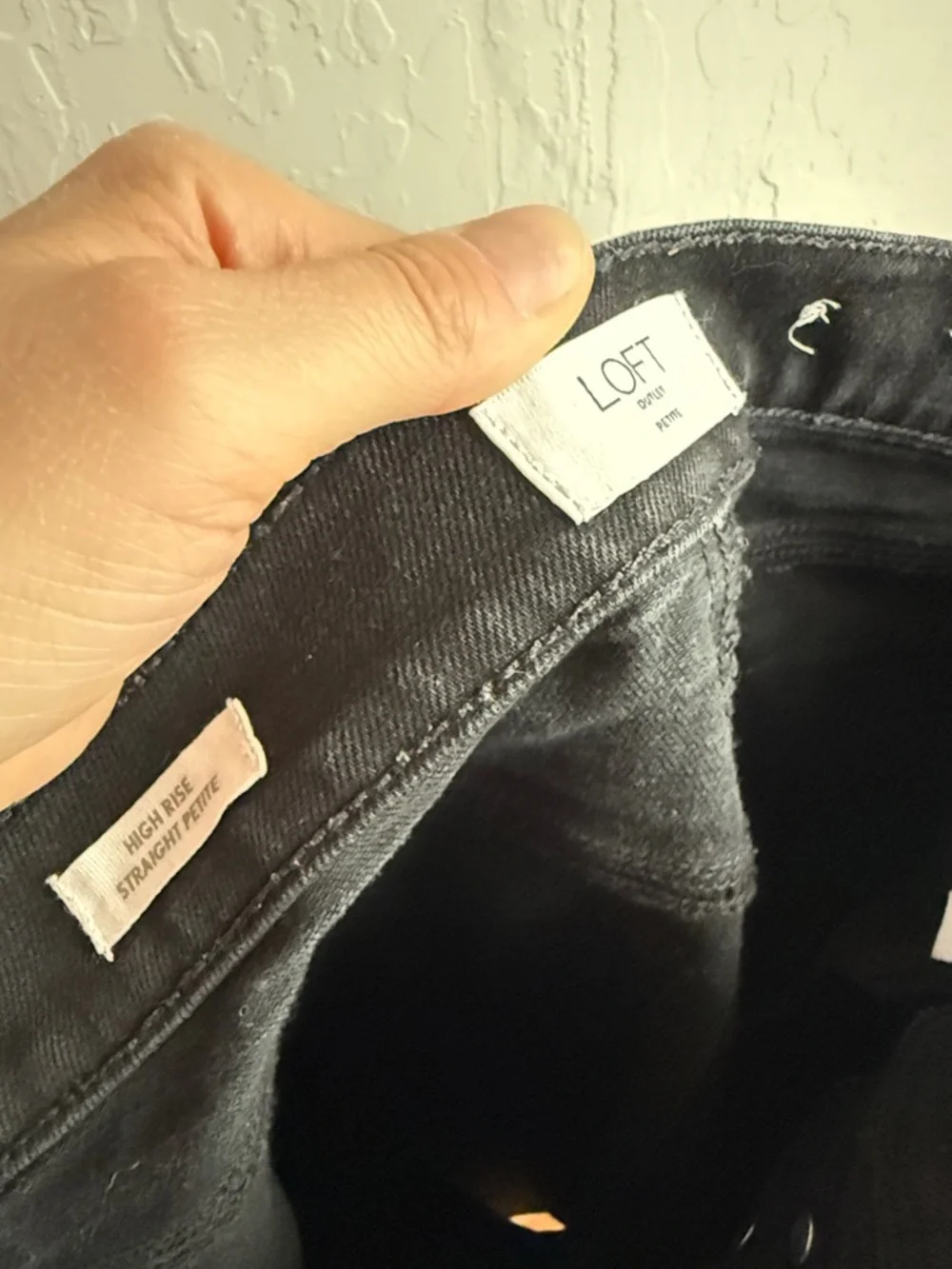 LOFT Black High-Rise Straight Ankle Button-Fly Jeans - 2P - Picture 3 of 4